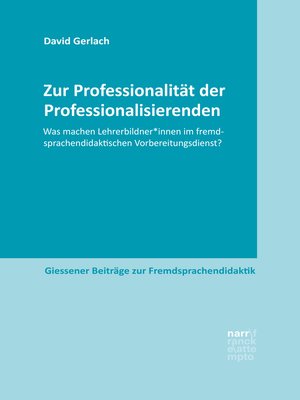 cover image of Zur Professionalität der Professionalisierenden